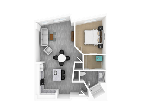 1 Bedroom 1 Bathroom, 910 sq ft, Hackberry Floorplan at The Whit in Indianapolis, IN 46204
